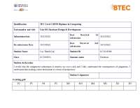 Database Implementation and Testing Assignment for Unit 04: Database Design & Development
