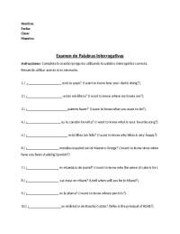 Palabras Interrogativas