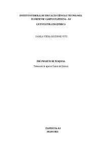 Tratamento de água no Ensino de Química