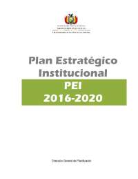 Plan Estratégico Institucional 2016-2020 del Ministerio de Justicia y Transparencia de Bol