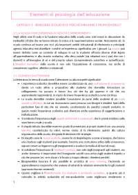 Elementi di Psicologia dell'Educazione (Confalonieri, Olivari) - Riassunto Completo