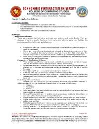 Applications Software | Lecture notes Introduction to Computing | Docsity