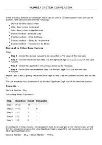 ICT - Lecture - Number System Conversion | Lecture notes Information ...