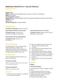 Asignatura de Salud Pública del Grado en Medicina: Conceptos, Epidemiología y Prevención