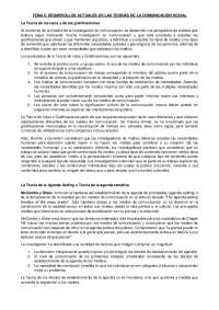 Teorías Comunicación Social: Usos y Gratificaciones y Agenda Setting.