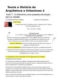 Teoria e História da Arquitetura e Urbanismo