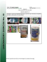Understanding Insecticide Labels: A Laboratory Report for CPRT 42A