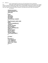 OOP Quiz Solution - Write a program that has an abstract base class ...
