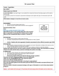 Formative Assessment Strategies in the Classroom