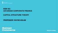 capital structure theory lecture