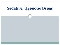 Sedative and Hypnotic Drugs | Slides Pharmacology | Docsity