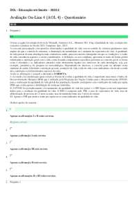 Educação em Saude - avaliação AOL 4 2022.2