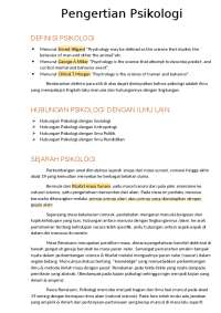 Definisi dan Sejarah Psikologi
