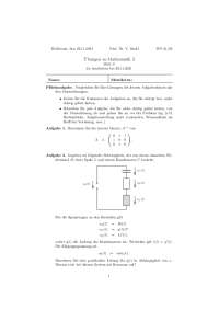 Übungen zu Mathematik 2 - Blatt 9