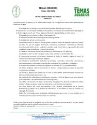 Instrucciones para la presentación de manuscritos en Temas Agrarios