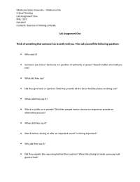 Critical Thinking Applications