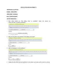 Application Development 2 - Prof. Albano