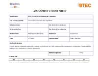 Data Structures and Algorithms: BTEC HND Diploma Unit 19 Assignment