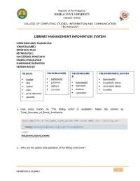 Library Management Information System - Prof. Albano