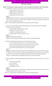 FUNDAMENTALS IN NURSING EXAM WITH COMPLETE SOLUTIONS QUESTIONS AND ...