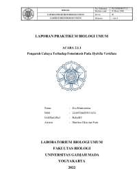 Laporan Praktikum Biolum : Fotosintesis Hydrila verticillata