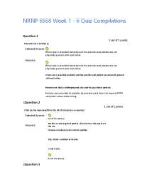 NRNP 6568 Week 1 - 6 Quiz Compilations | Exams Nursing | Docsity