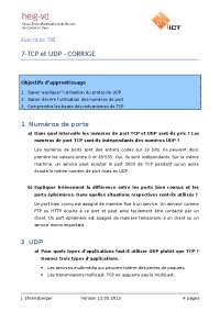 tcp et udp corrigés gratuit