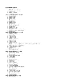 Lista di collocations inglese b2