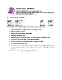 Bahasa Indonesia 1 Midterm Exam Questions