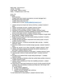 Teori Ekonomi 1: UTS Questions and Answers
