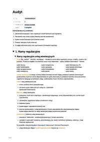 Audyt - notatki - założenia, kontrole wewnętrzne etc.