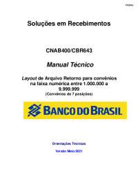 LAYOUT CNAB 400 BANCO DO BRASIL - RETORNO