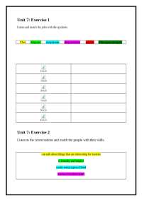 English Language Learning: Skills and Abilities - Unit 7 Exercises
