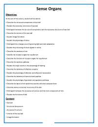 Sense Organ Human Anatomy and Physiology Complete Notes