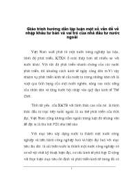 Giáo trình hướng dẫn lập luận một số vần đề về nhập khẩu tư bản và vai trò của nhà đầu tư