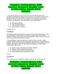 Chapter 11Questions with correct answers Health Care of the Older Adult ...
