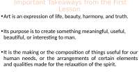 Introduction to Art Genres and Elements - Prof. Soliven
