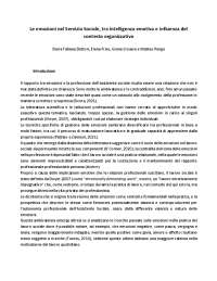 Le emozioni nel servizio sociale: intelligenza emotiva e contesto organizzativo - Prof. Pa