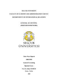 GENERAL ACCOUNTING - SELCUK UNIVERSITY