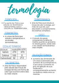 Termologia e seus fenômenos.