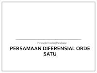 Rangkaian Orde Satu - Pengertian dan Persamaan Diferensial Orde Satu