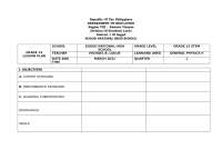 Lesson Plan for General Physics II in Grade 12 STEM