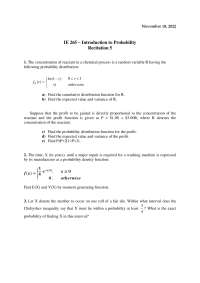 Introduction to Probability: Recitation 5