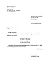 esempio lettera commerciale