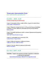 Temas para Apresentações Orais