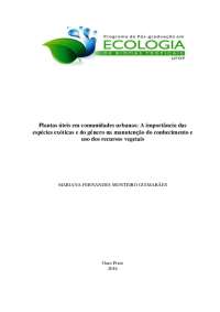 Plantas úteis em comunidades urbanas