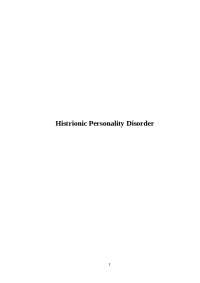 Histrionic Personality Disorder