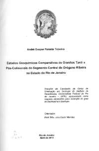 Estudos Geoquímicos Comparativos de Granitos Tardi a Pós ...