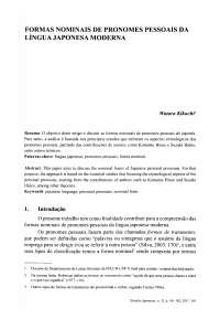FORMAS NOMINAIS DE PRONOMES PESSOAIS DA LINGUA ...