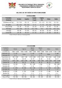 valores de referência para hemograma